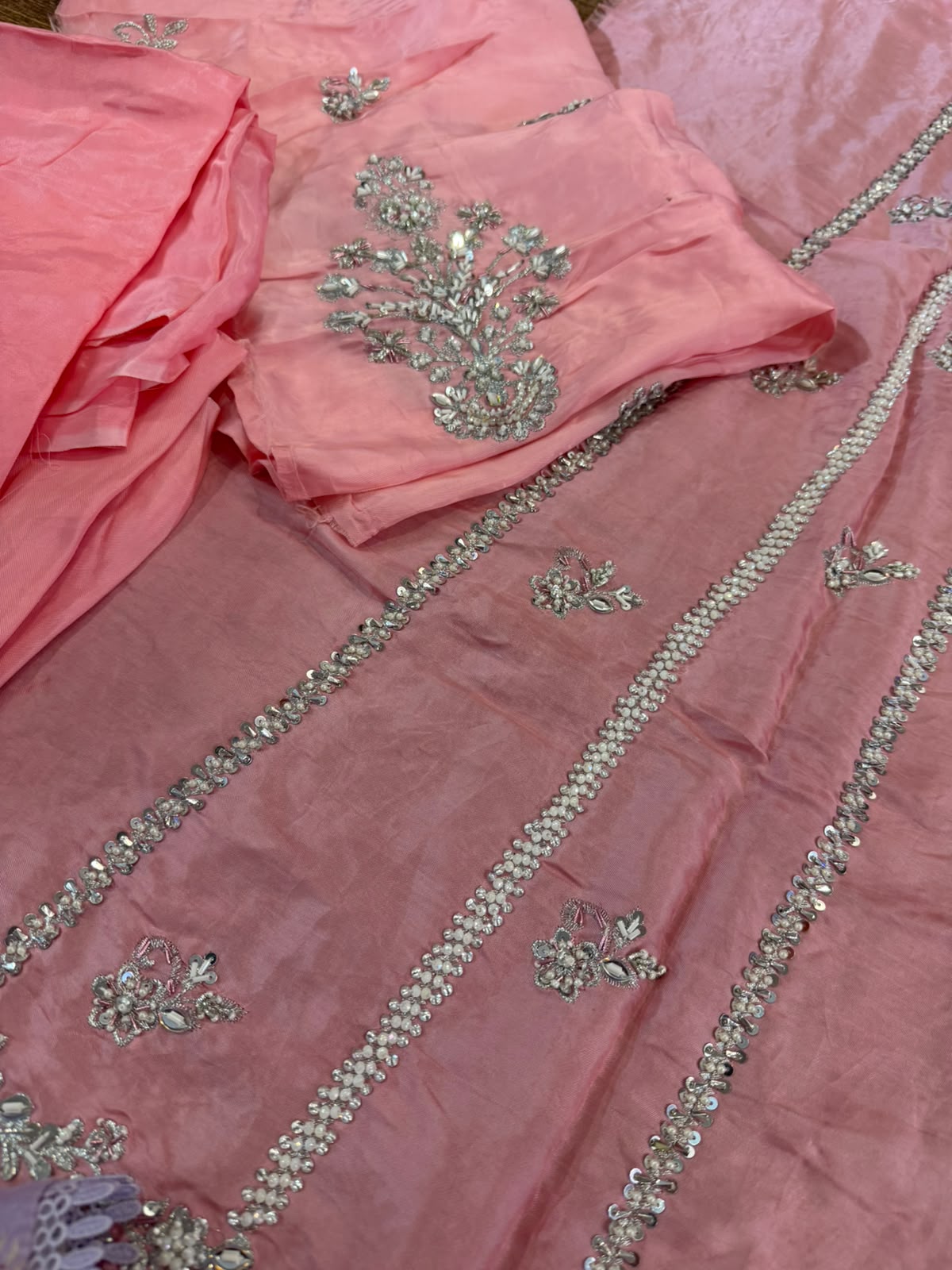 Kanwal Malik Inspired Lilac Raw Silk Suit | 3 Piece