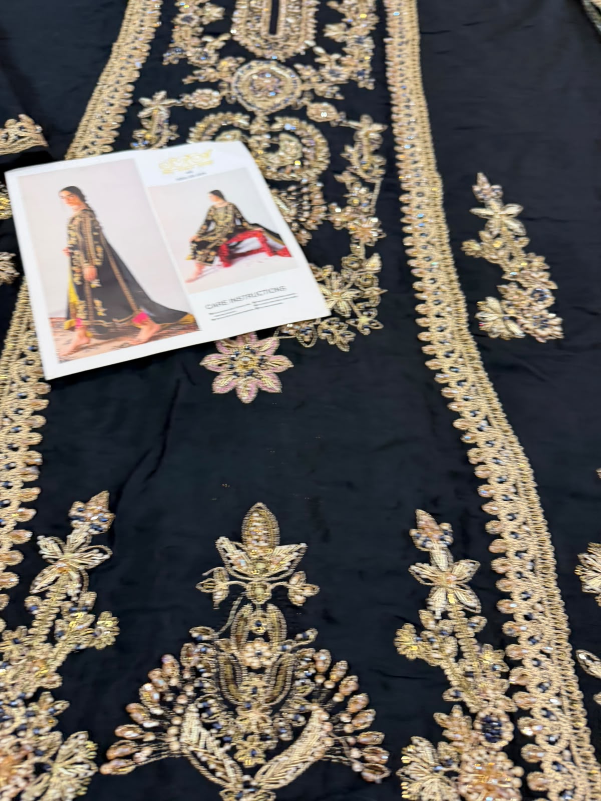 Sara Rohail Asghar Black Embroidered Silk Shalwar Kameez Set