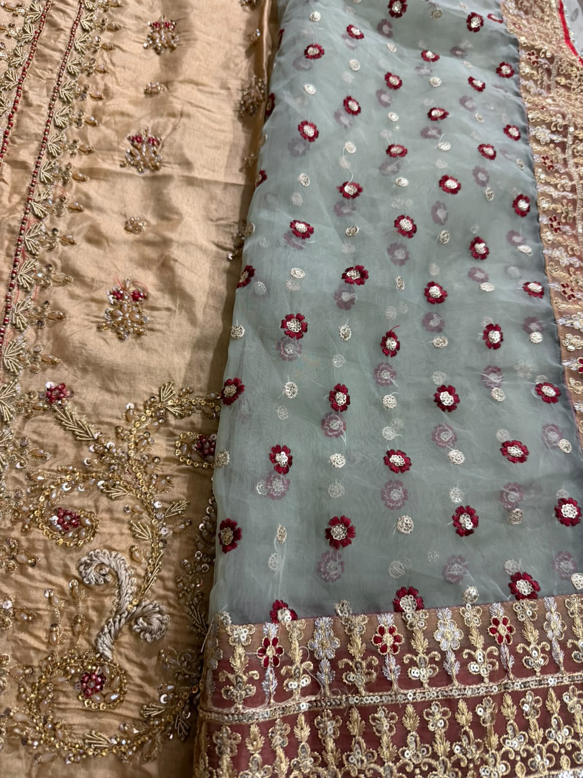 Haris Shakeel Golden Angrakha Suit | Luxury Wedding Edition 3PC