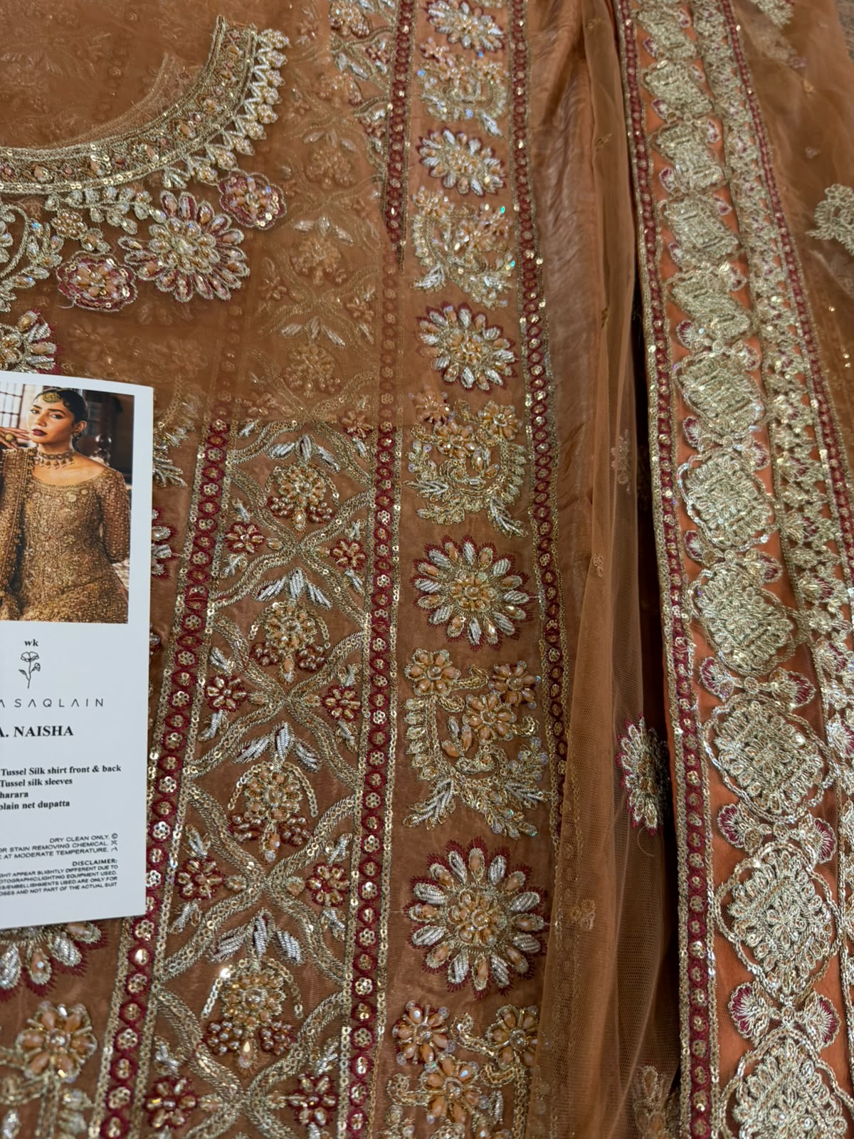 Haris Shakeel Golden Angrakha Suit | Luxury Wedding Edition 3PC