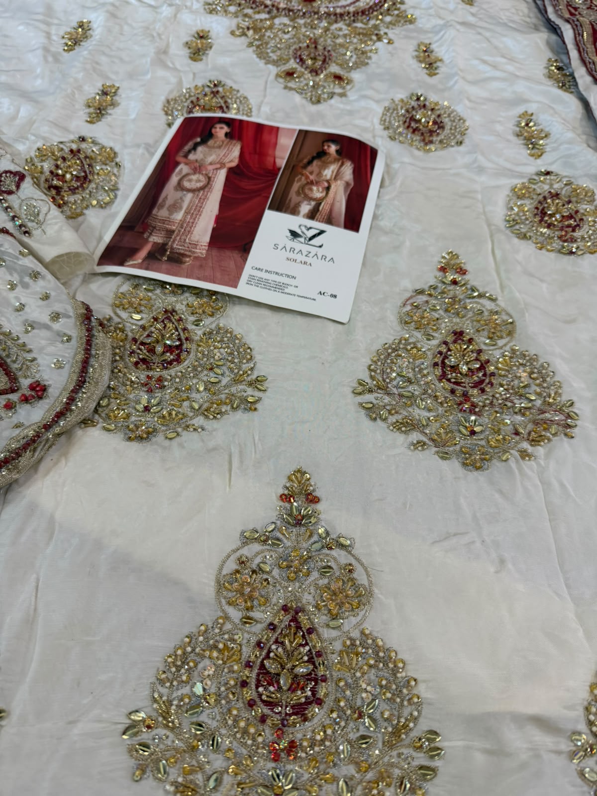 Sara & Zara Solara Off-White Raw Silk Luxury Embroidered Wedding Suit