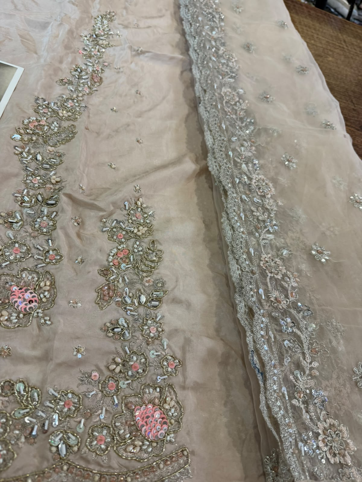 Agha Noor Blush Pink Silk Wedding Suit | Luxury Festive 3-Piece
