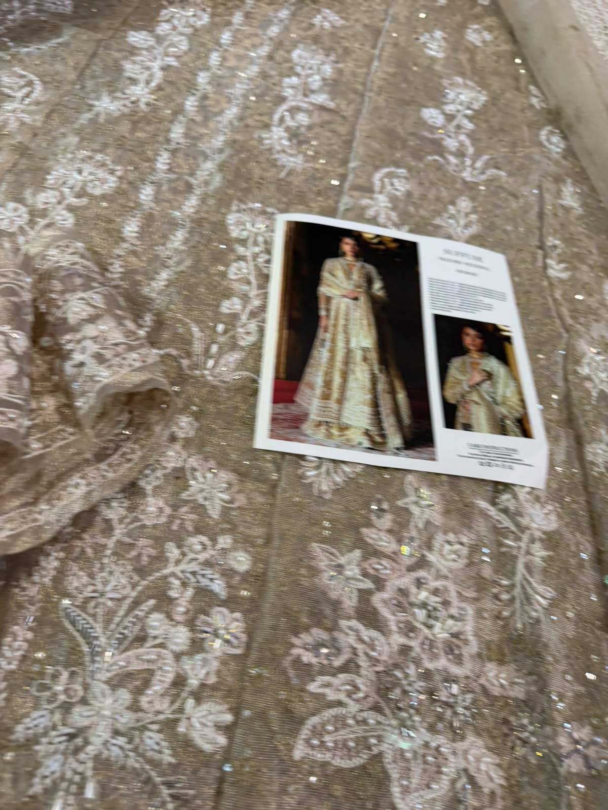 Suffuse Ivory Gold Hand-Embellished Tissue Silk Formal Suit