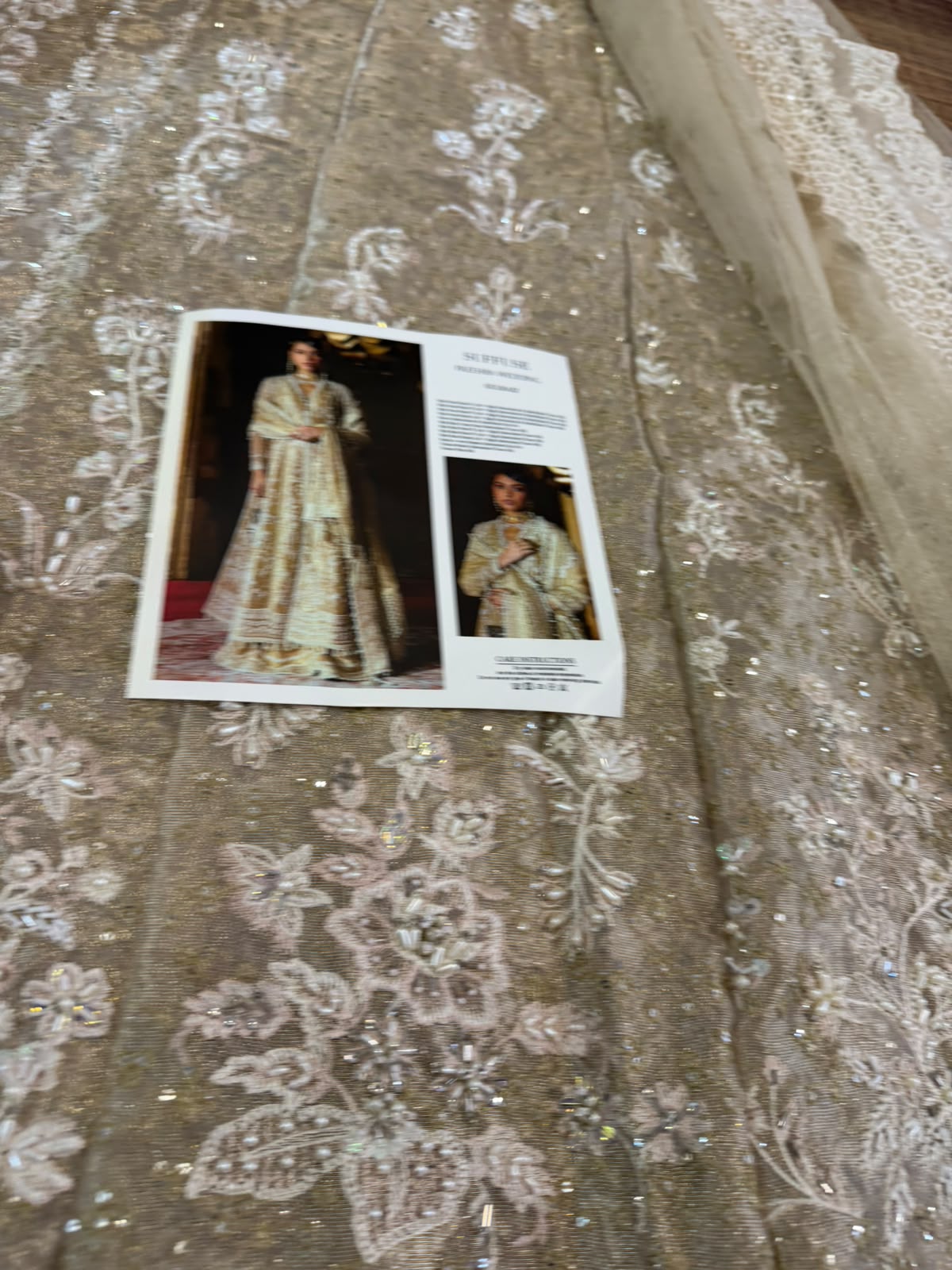 Suffuse Ivory Gold Hand-Embellished Tissue Silk Formal Suit