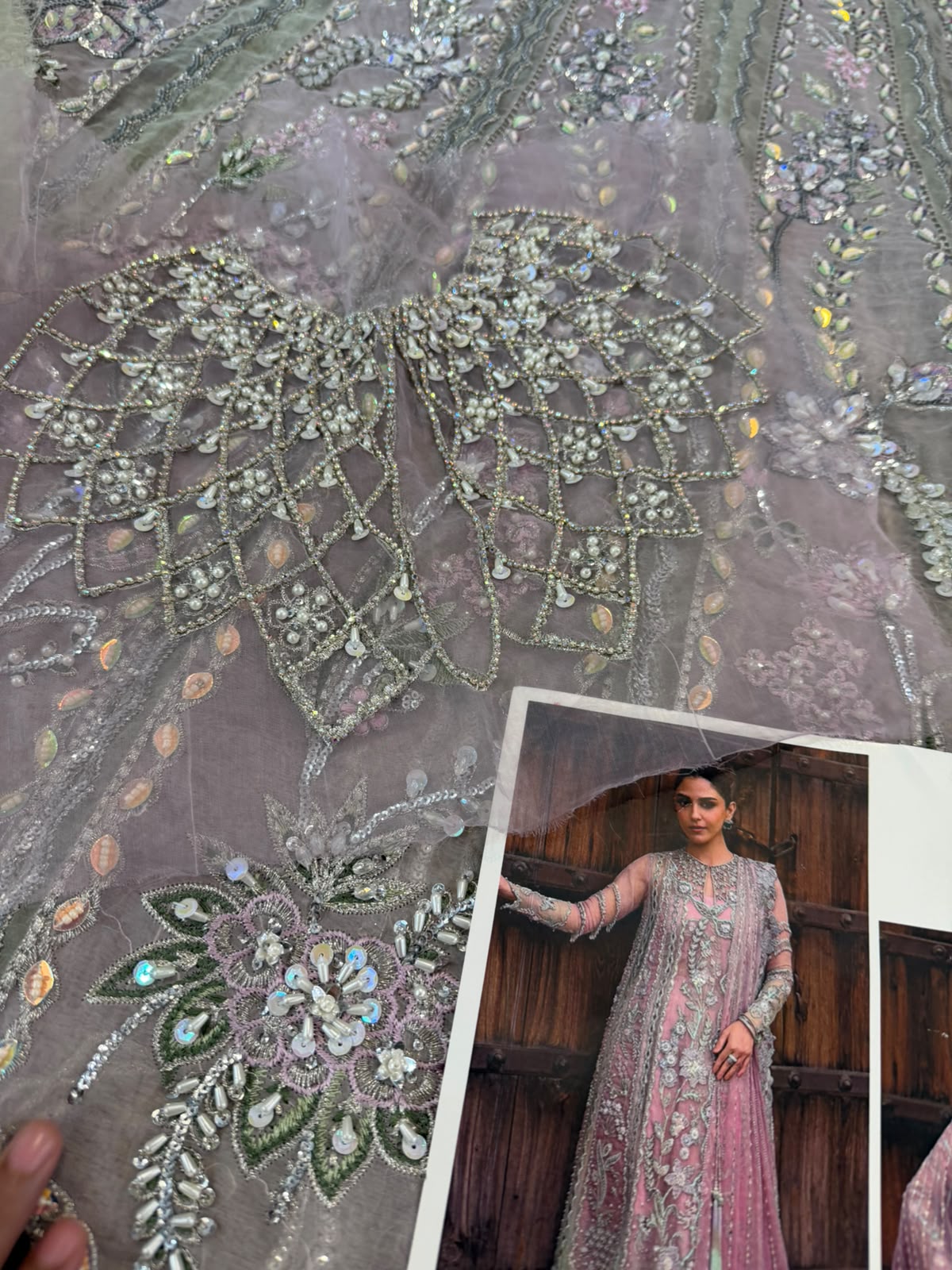 Crimson Lilac Hand-Embellished Luxury Wedding Sharara Set