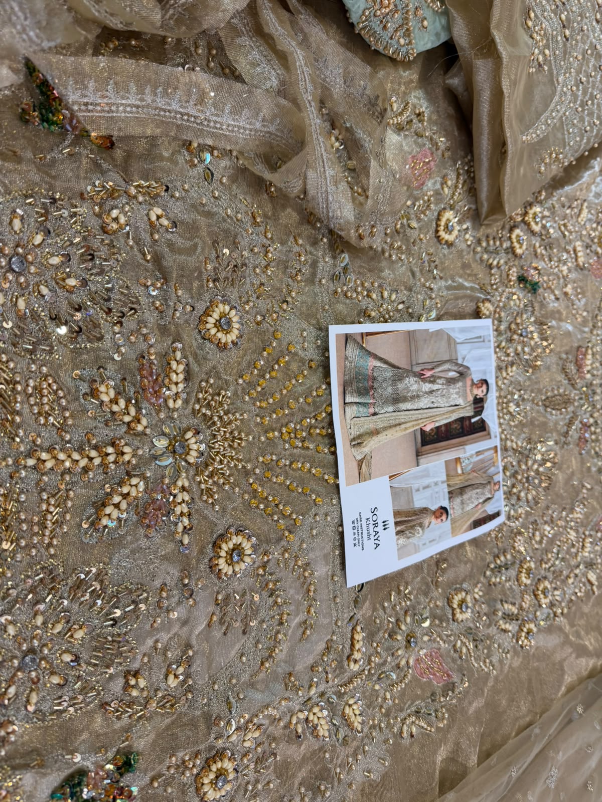 Soraya Khusht Champagne Gold Luxury Bridal Sharara Suit