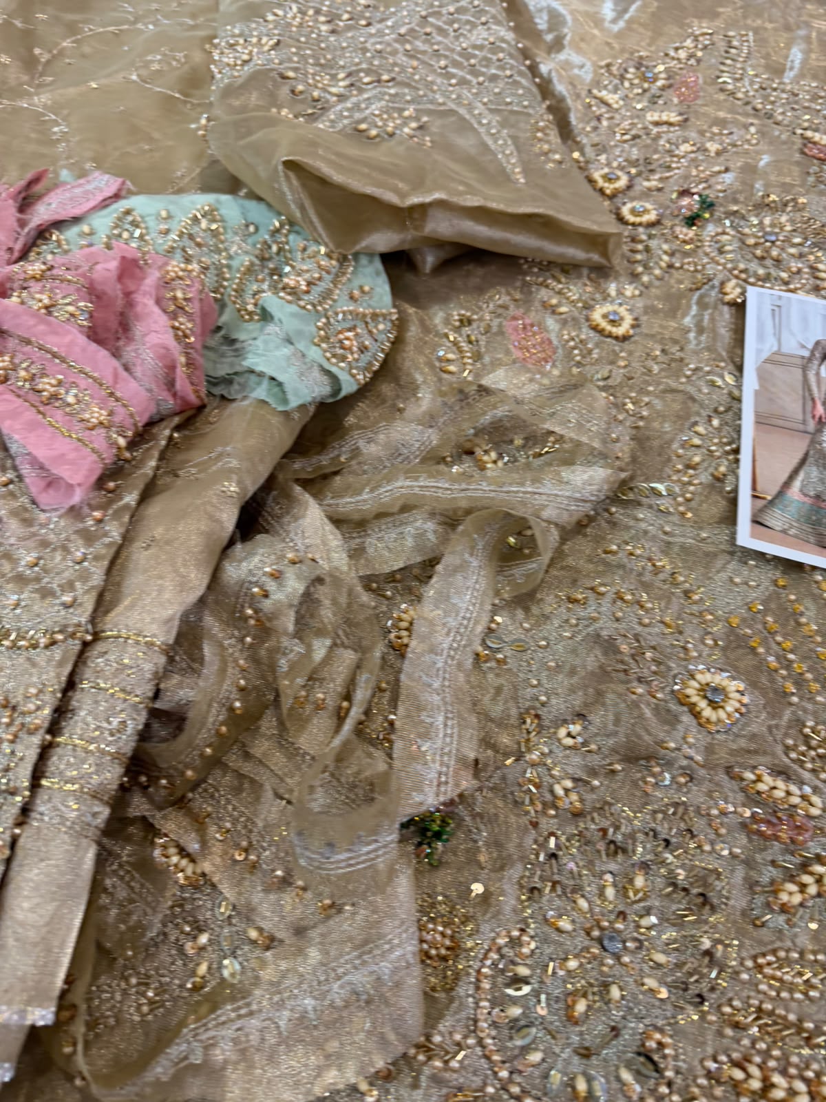 Soraya Khusht Champagne Gold Luxury Bridal Sharara Suit