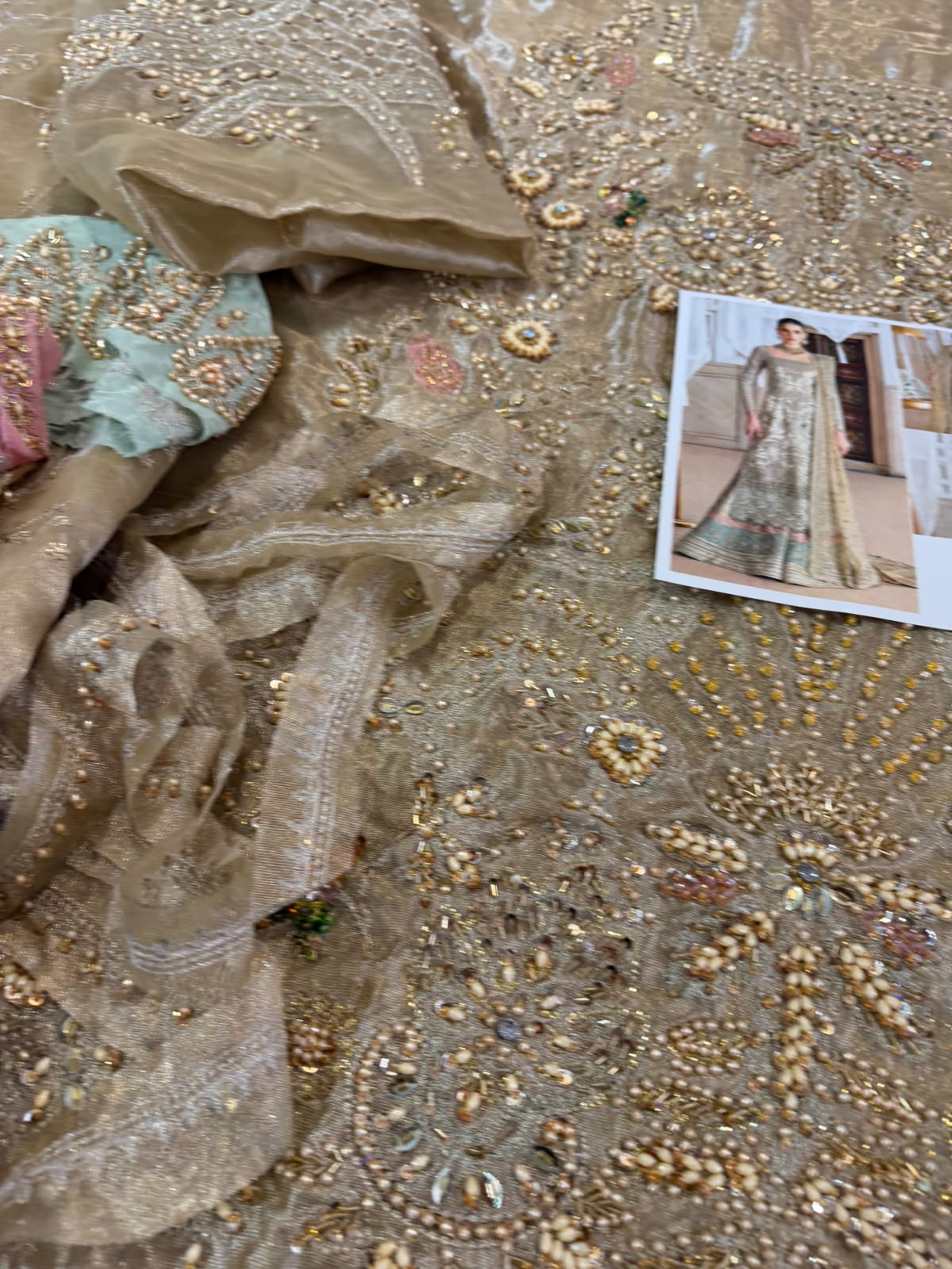 Soraya Khusht Champagne Gold Luxury Bridal Sharara Suit