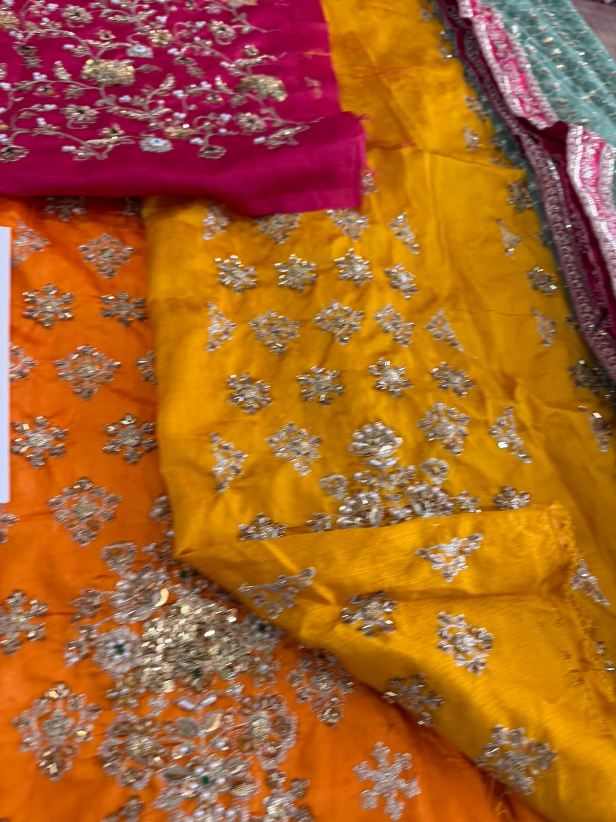 Maria B Mustard Raw Silk Bridal Lehenga Choli
