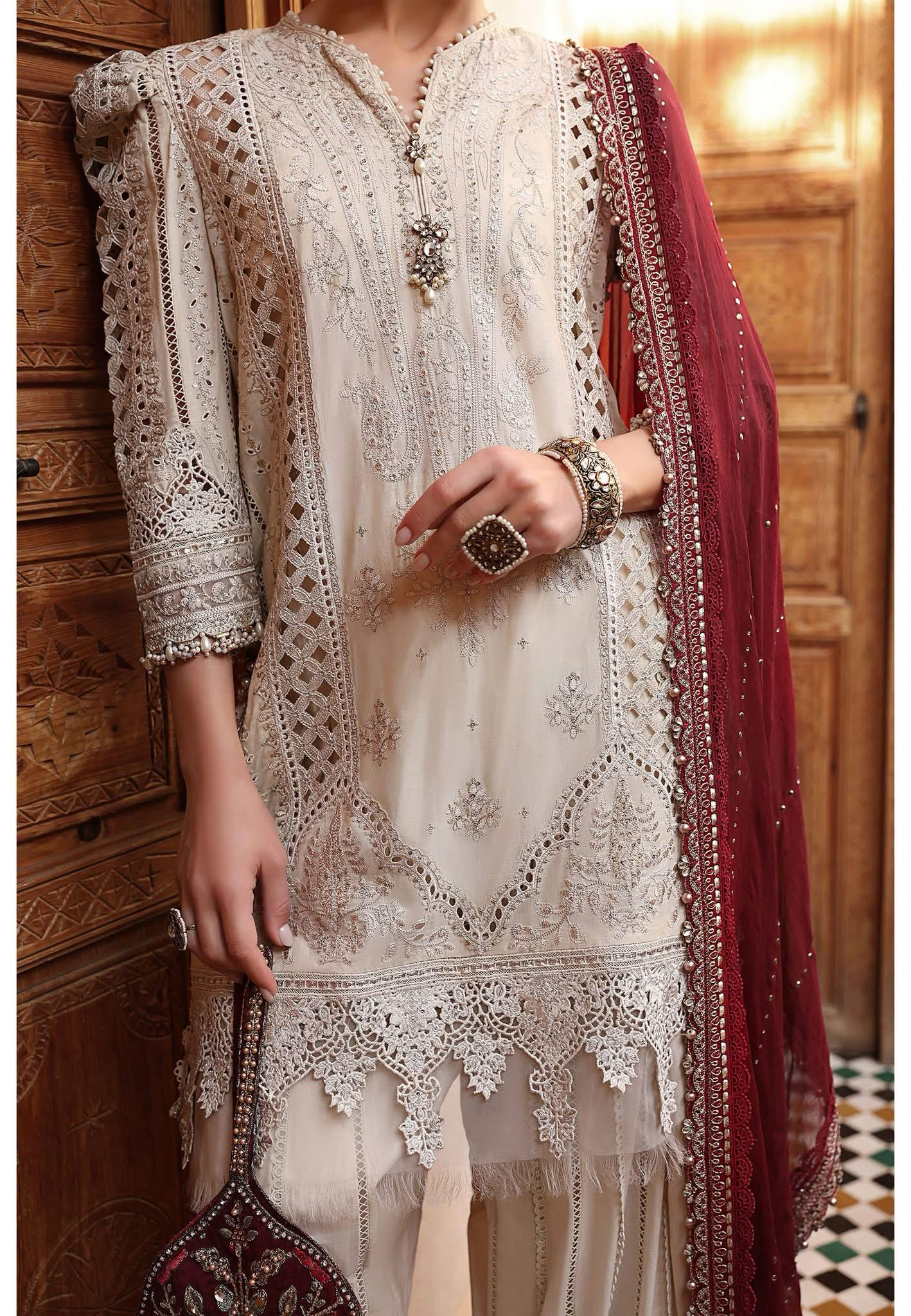 white dress with red dupatta Veil White Bridal Dress White Nikkah Dress With Red Dupatta White Color Anarkali Suit In Georgette