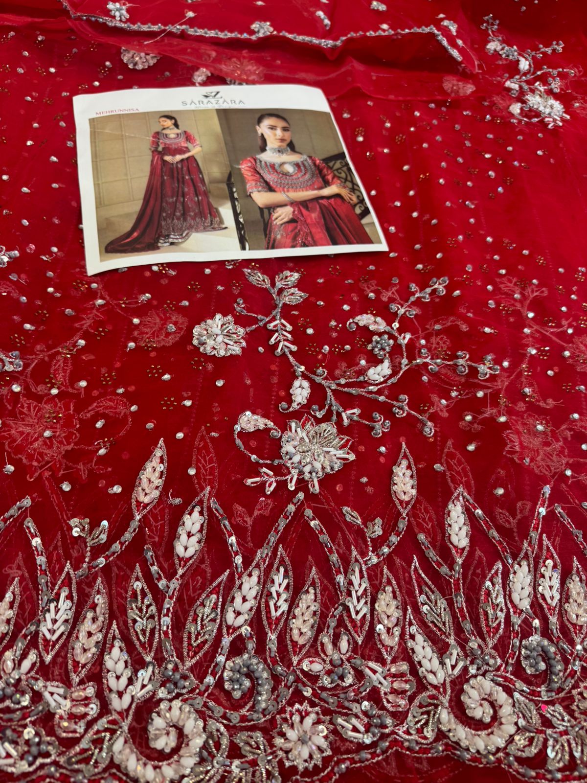 Nayra Maroon Mughal Royal Court Organza Silk Ensemble – Hand Embellished Luxury Formal