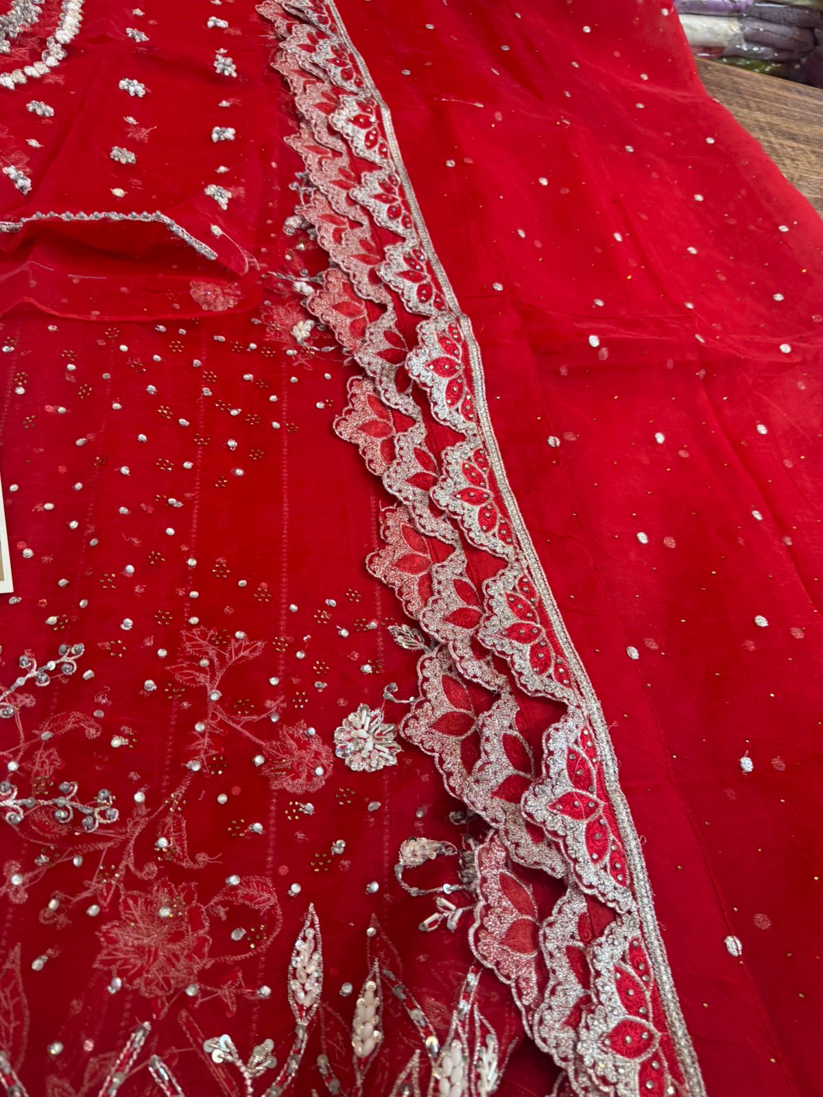 Nayra Maroon Mughal Royal Court Organza Silk Ensemble – Hand Embellished Luxury Formal