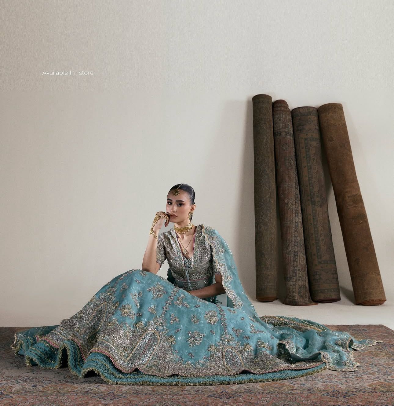 Suffuse Sky Wedding Edition – Chiffon Bridal Lehenga with Embellished Choli & Dupatta