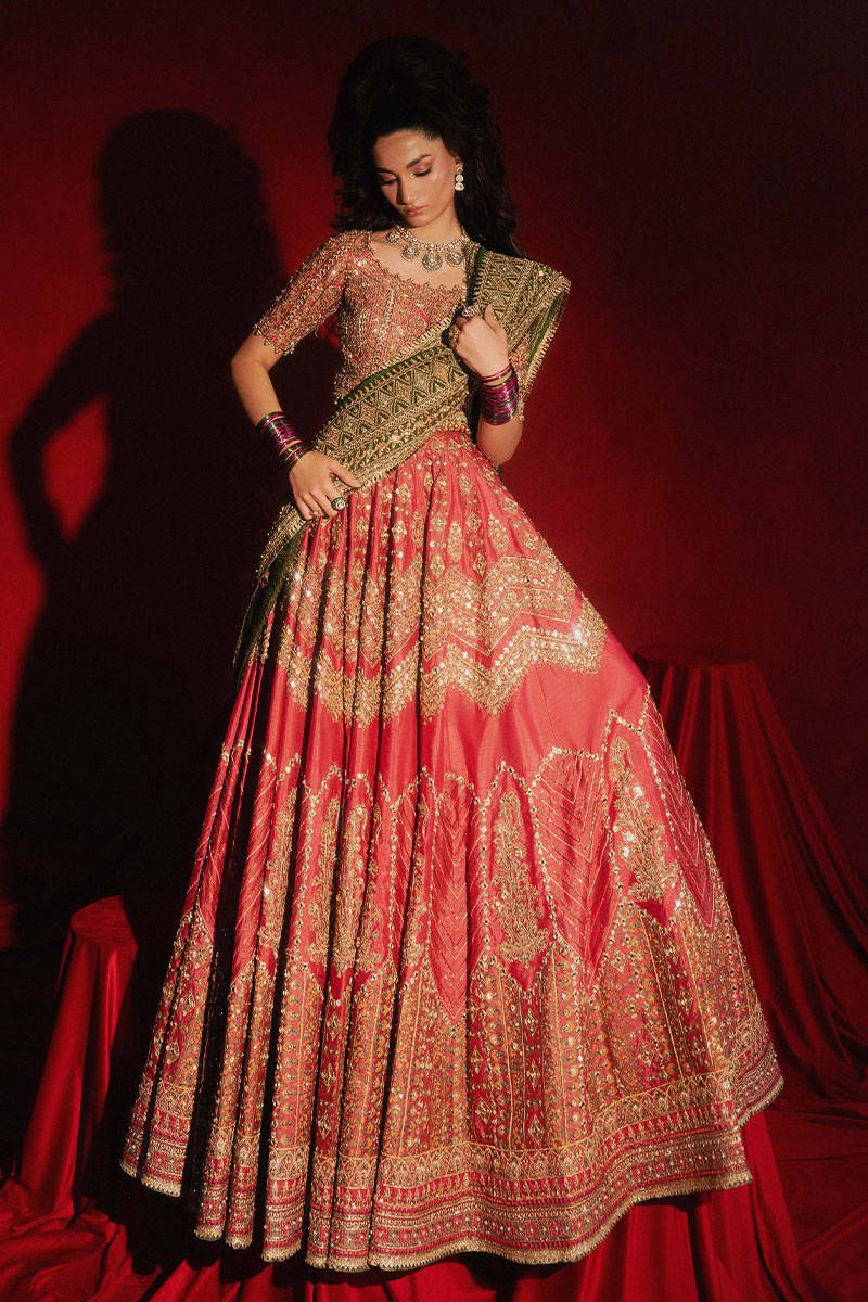 Mohsin Naveed Ranjha Gul Badan – Premium Raw Silk Maxi with Mirror Elegance