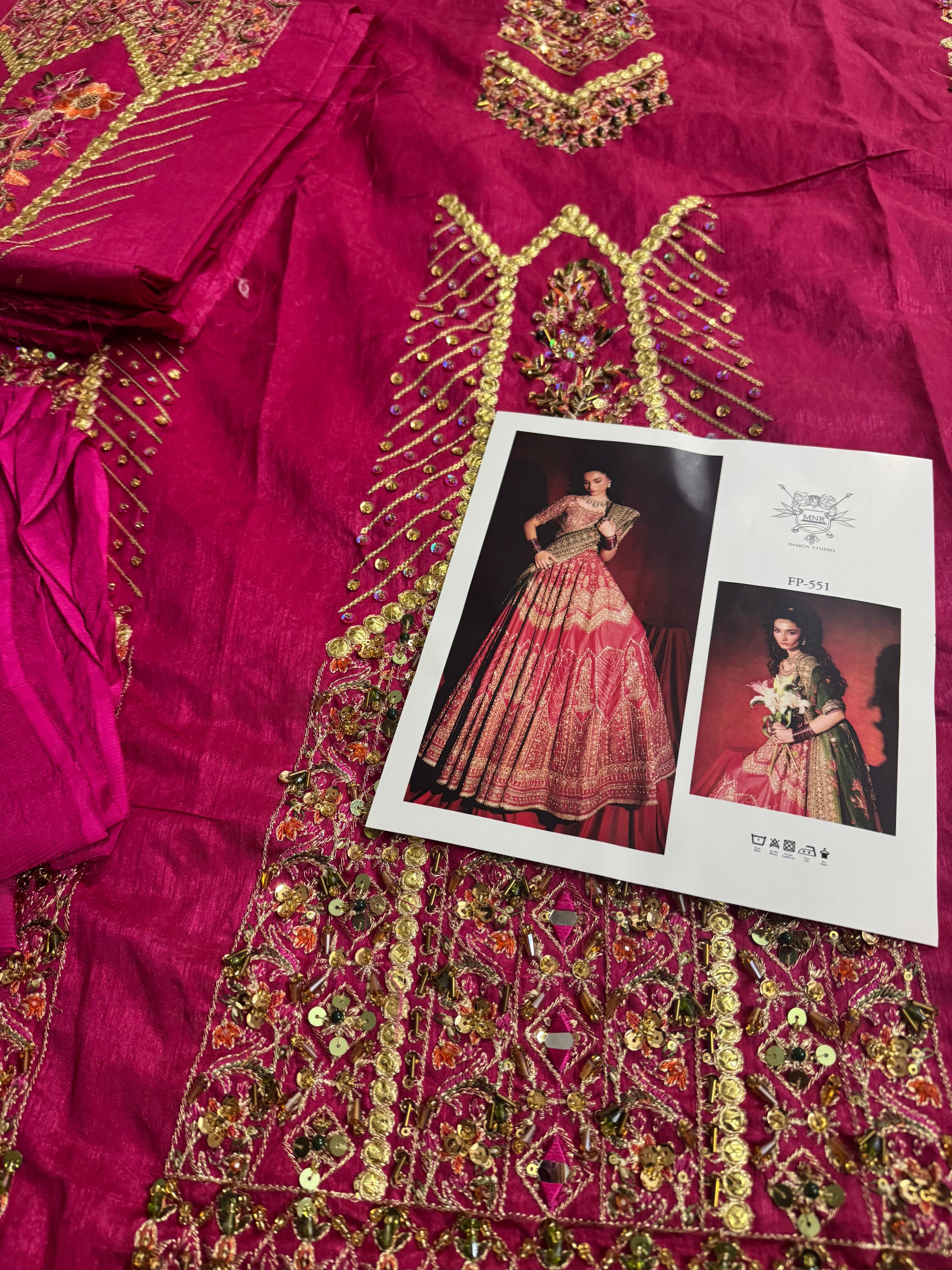 Mohsin Naveed Ranjha Gul Badan – Premium Raw Silk Maxi with Mirror Elegance