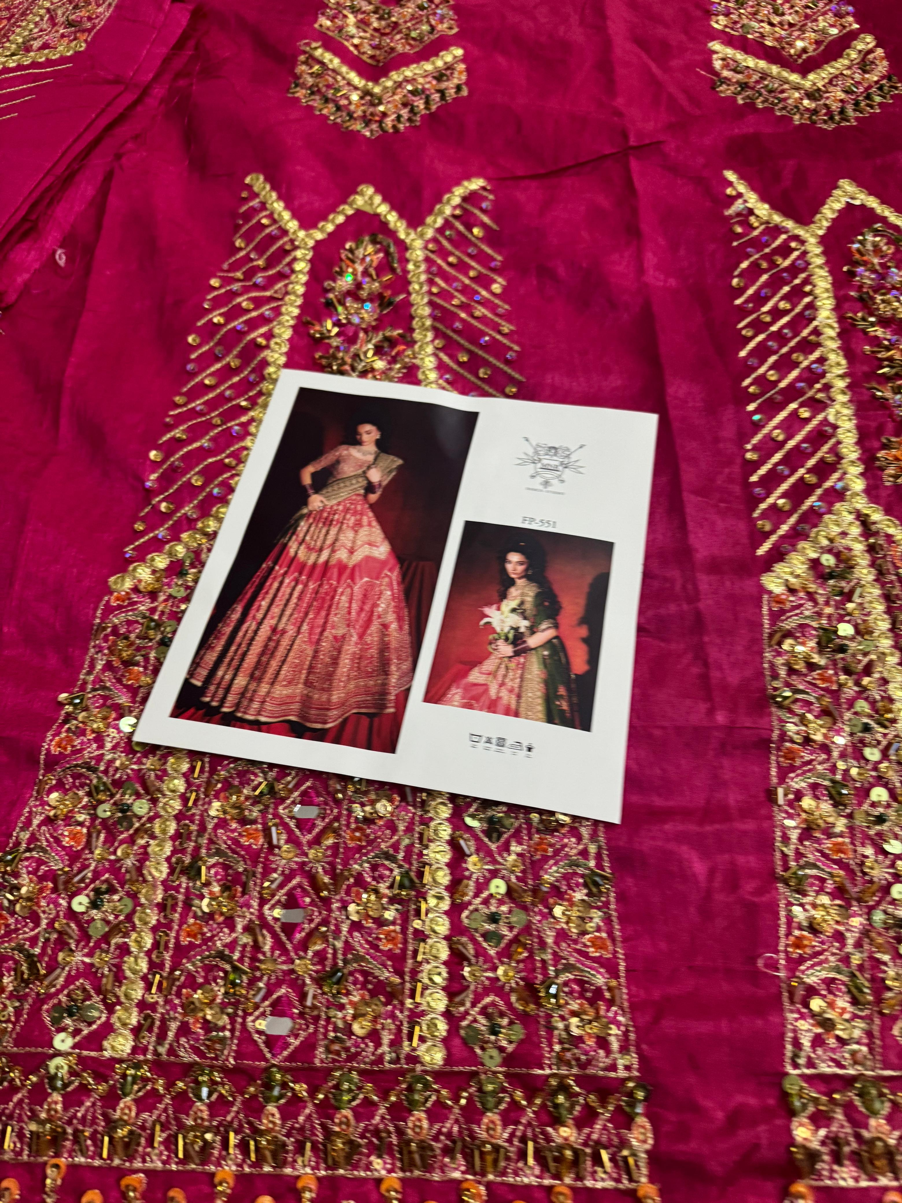 Mohsin Naveed Ranjha Gul Badan – Premium Raw Silk Maxi with Mirror Elegance