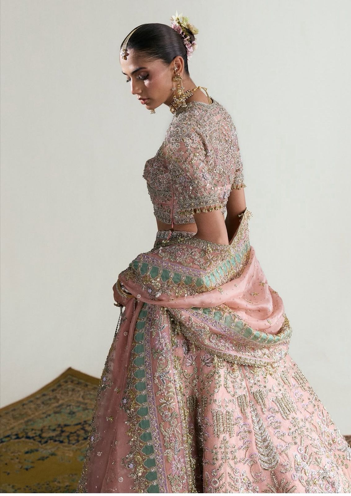 Suffuse Wedding Edition – Soft Pink Chiffon Bridal Lehenga Elegance