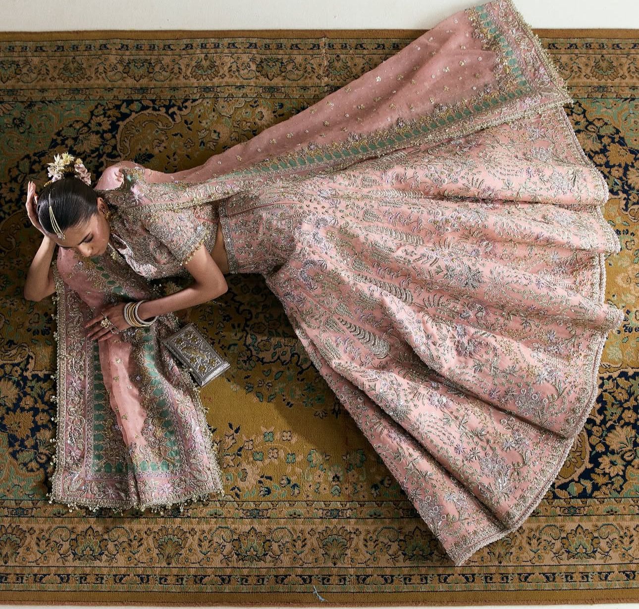 Suffuse Wedding Edition – Soft Pink Chiffon Bridal Lehenga Elegance
