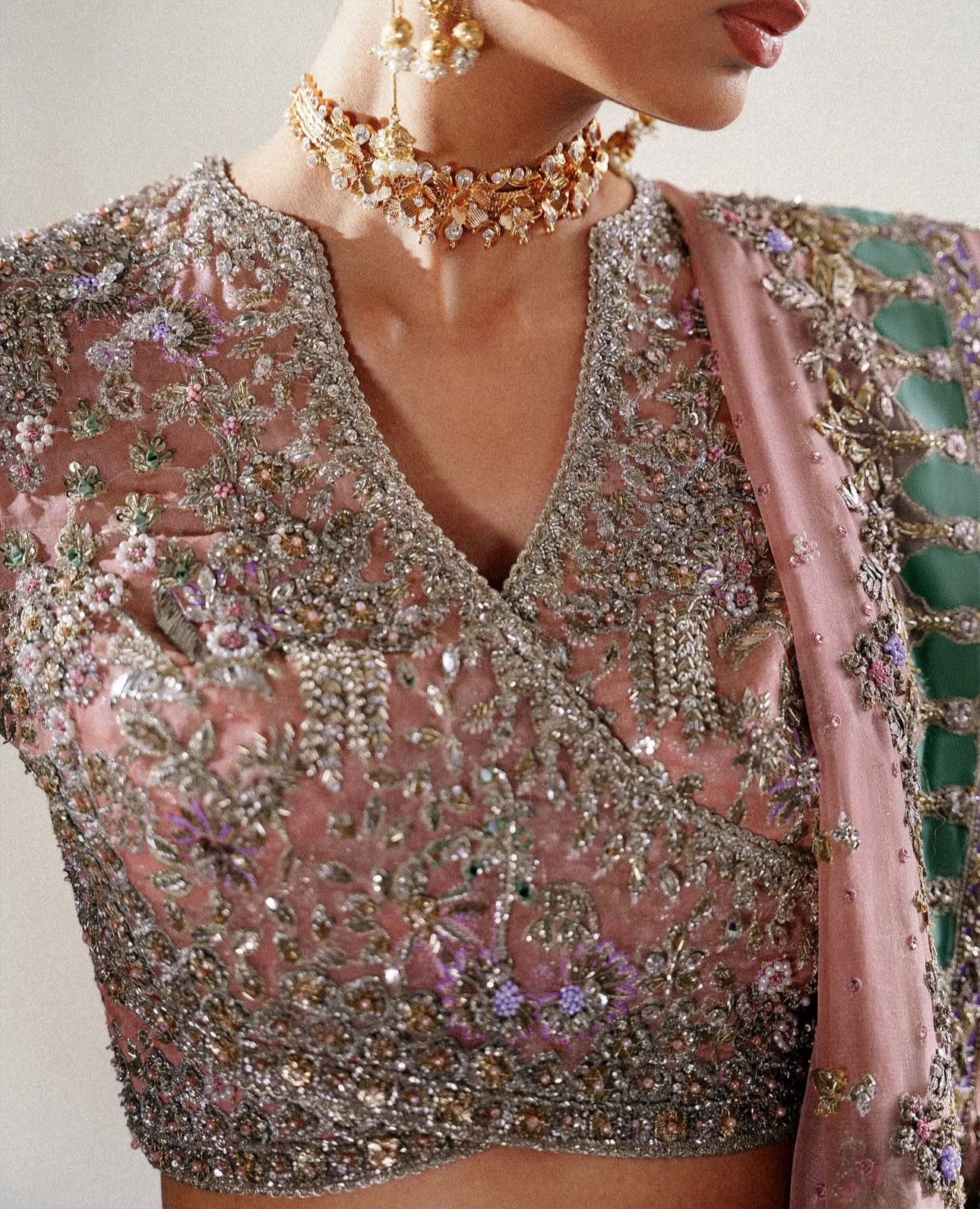 Suffuse Wedding Edition – Soft Pink Chiffon Bridal Lehenga Elegance