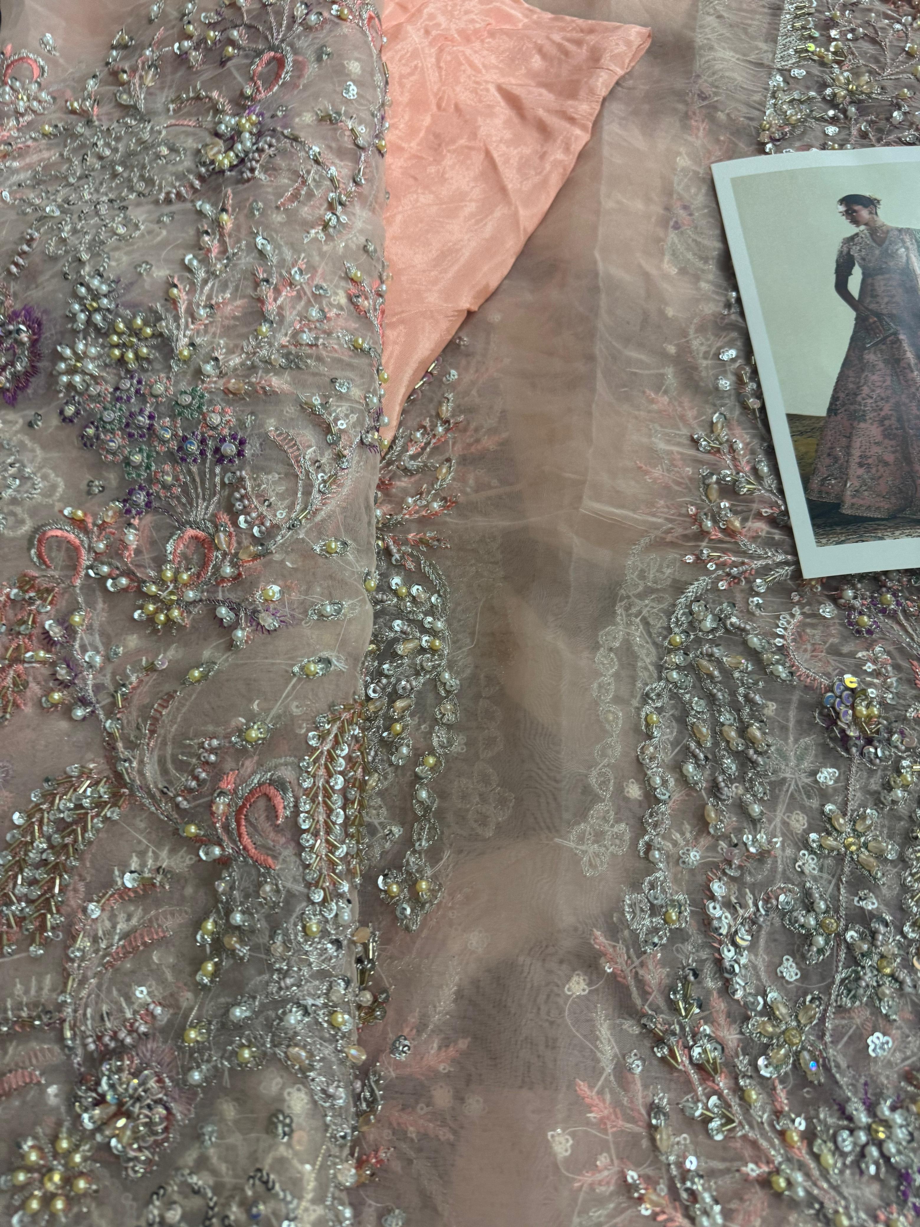 Suffuse Wedding Edition – Soft Pink Chiffon Bridal Lehenga Elegance