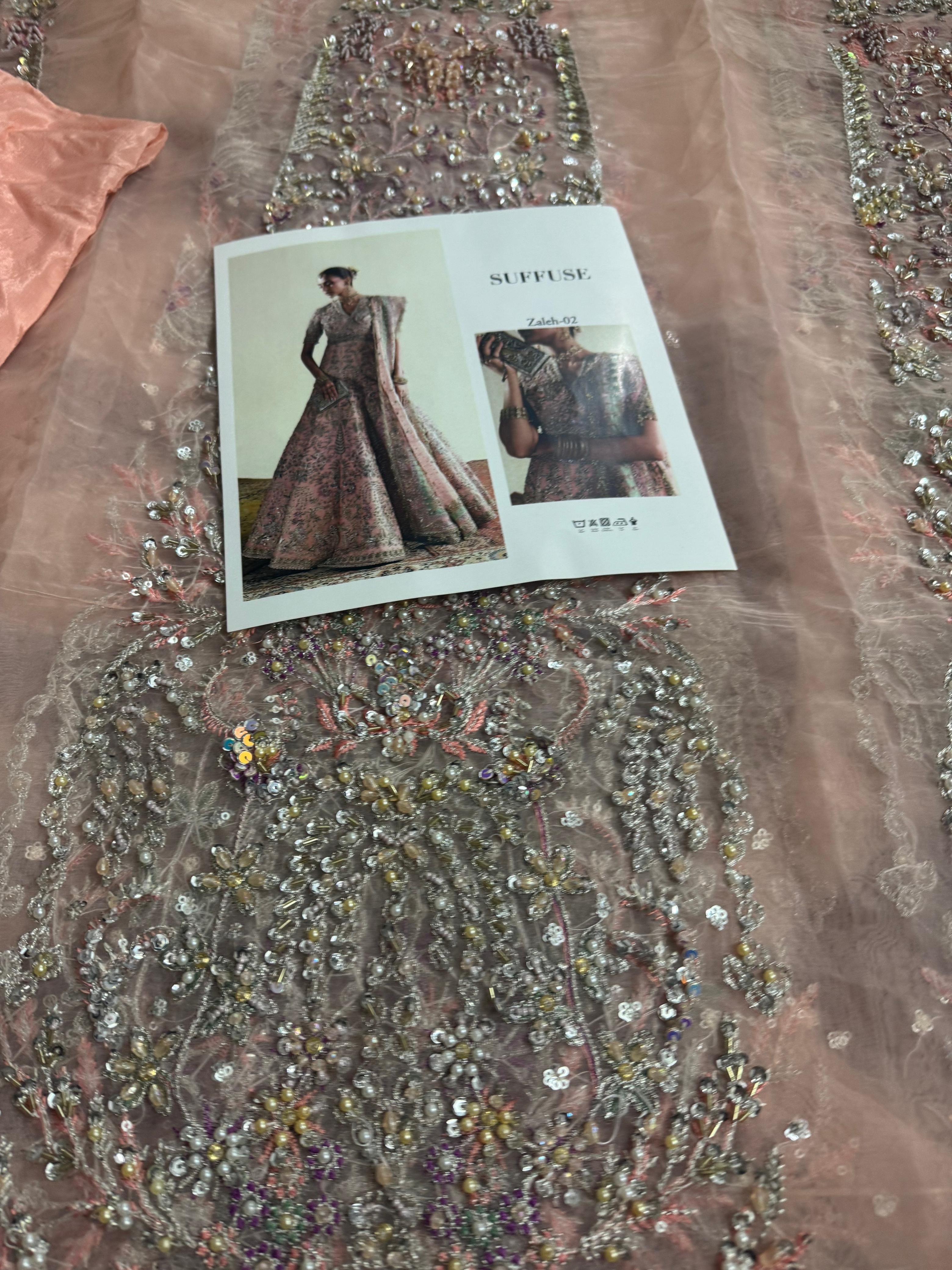 Suffuse Wedding Edition – Soft Pink Chiffon Bridal Lehenga Elegance
