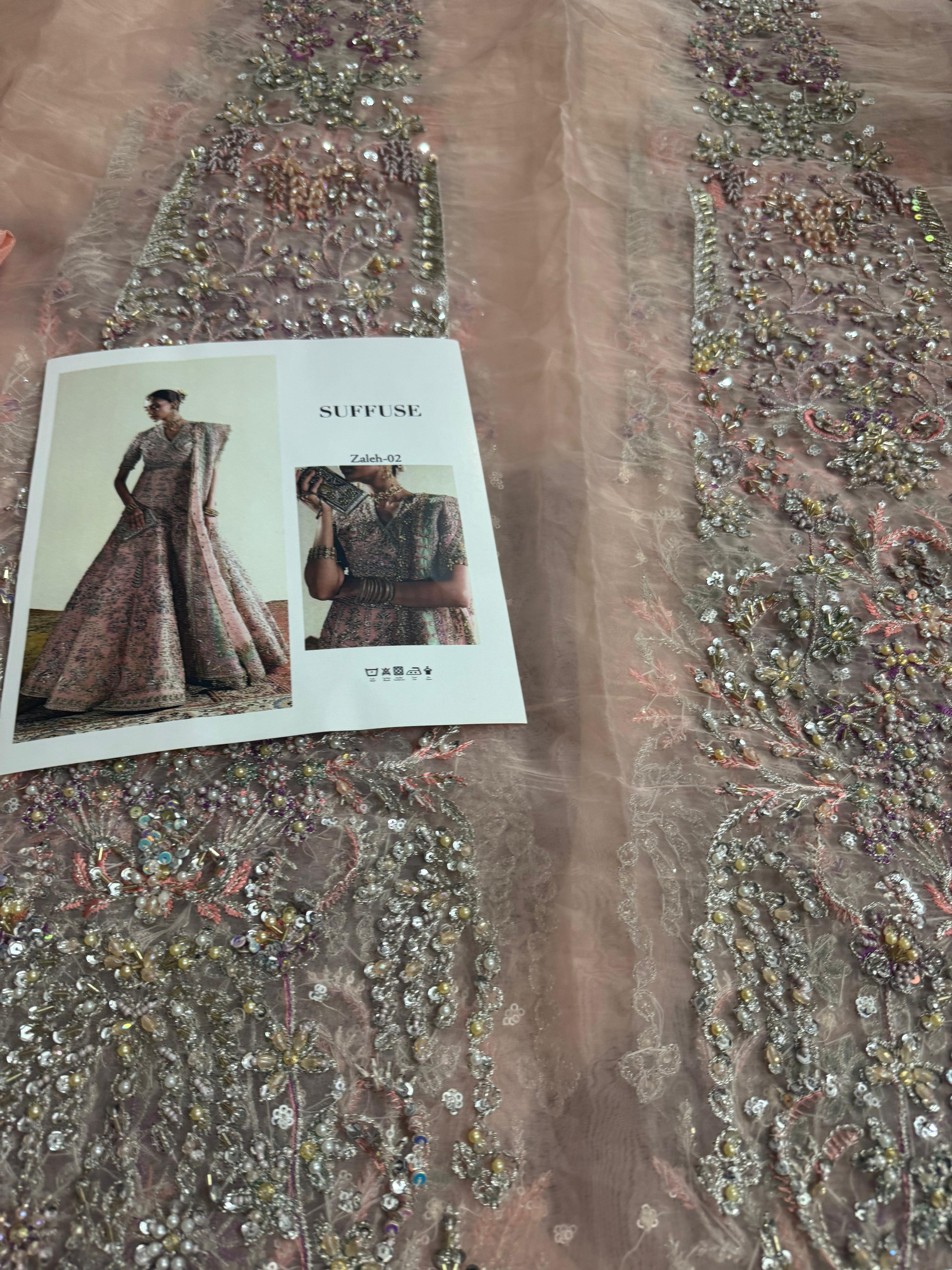 Suffuse Wedding Edition – Soft Pink Chiffon Bridal Lehenga Elegance