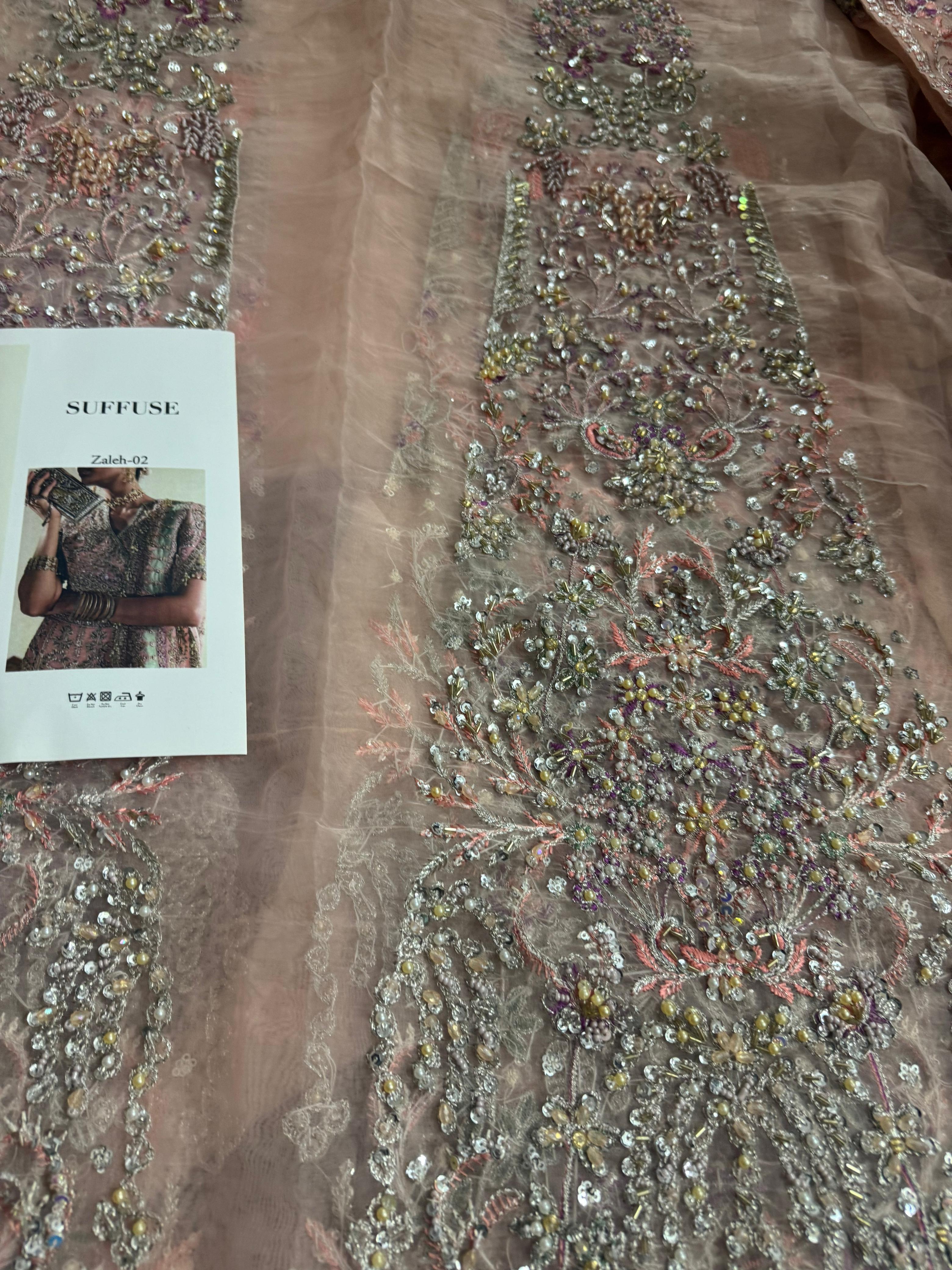 Suffuse Wedding Edition – Soft Pink Chiffon Bridal Lehenga Elegance