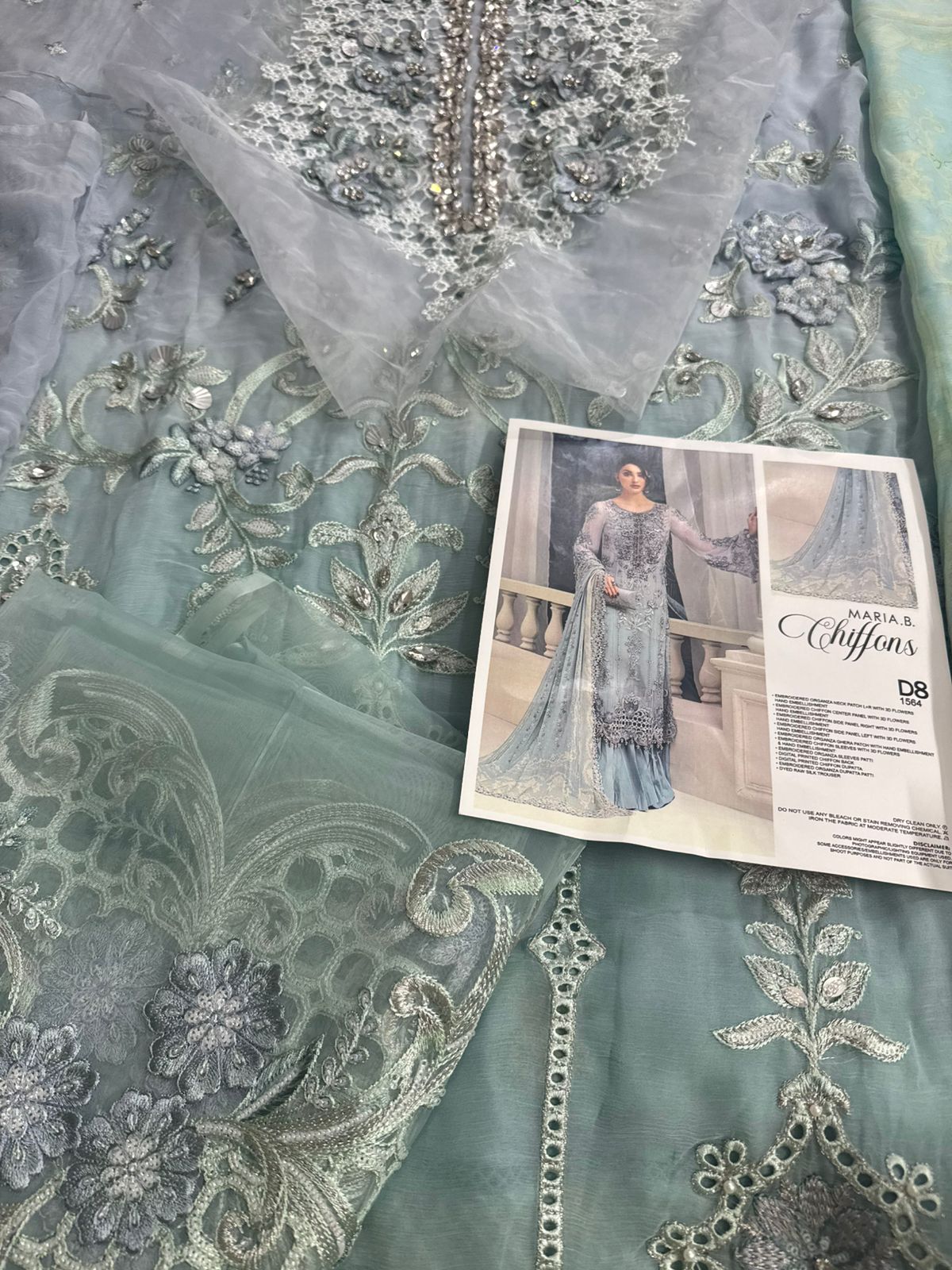 Maria B Wedding Edition – Azure Chiffon Formal in Soothing Blue