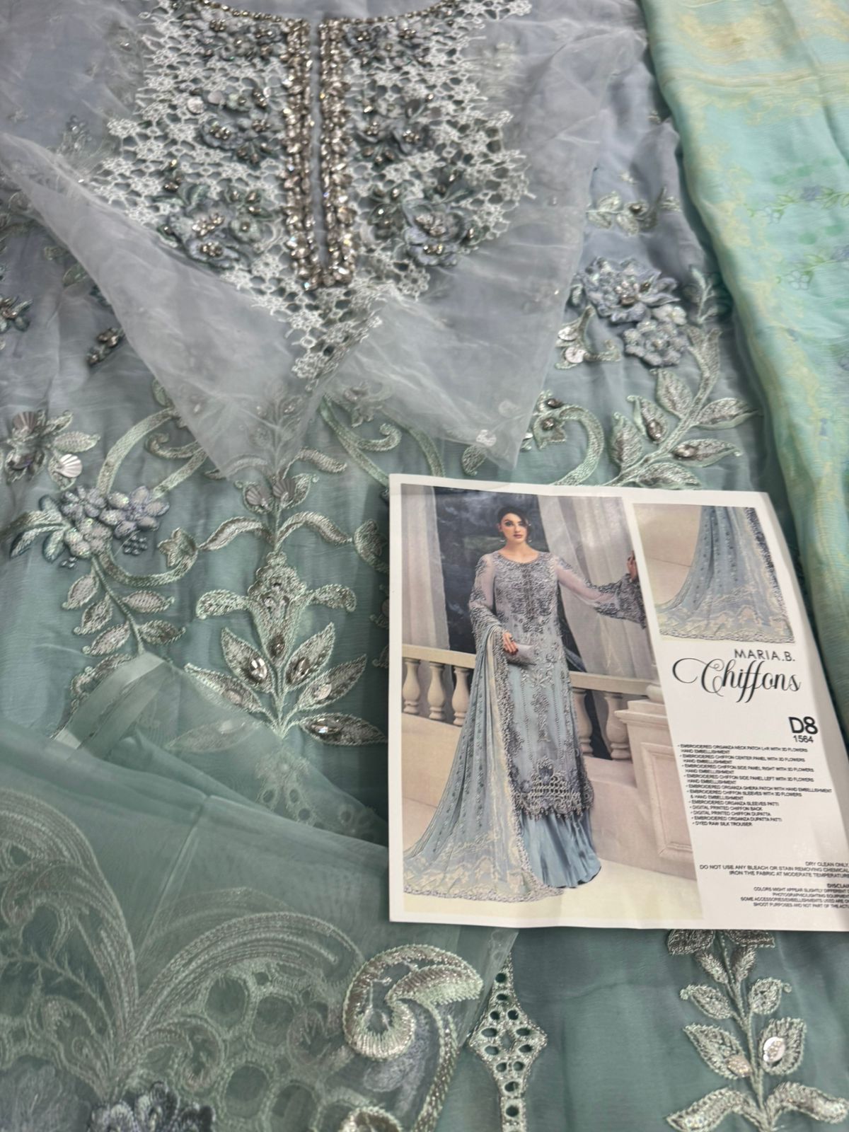 Maria B Wedding Edition – Azure Chiffon Formal in Soothing Blue