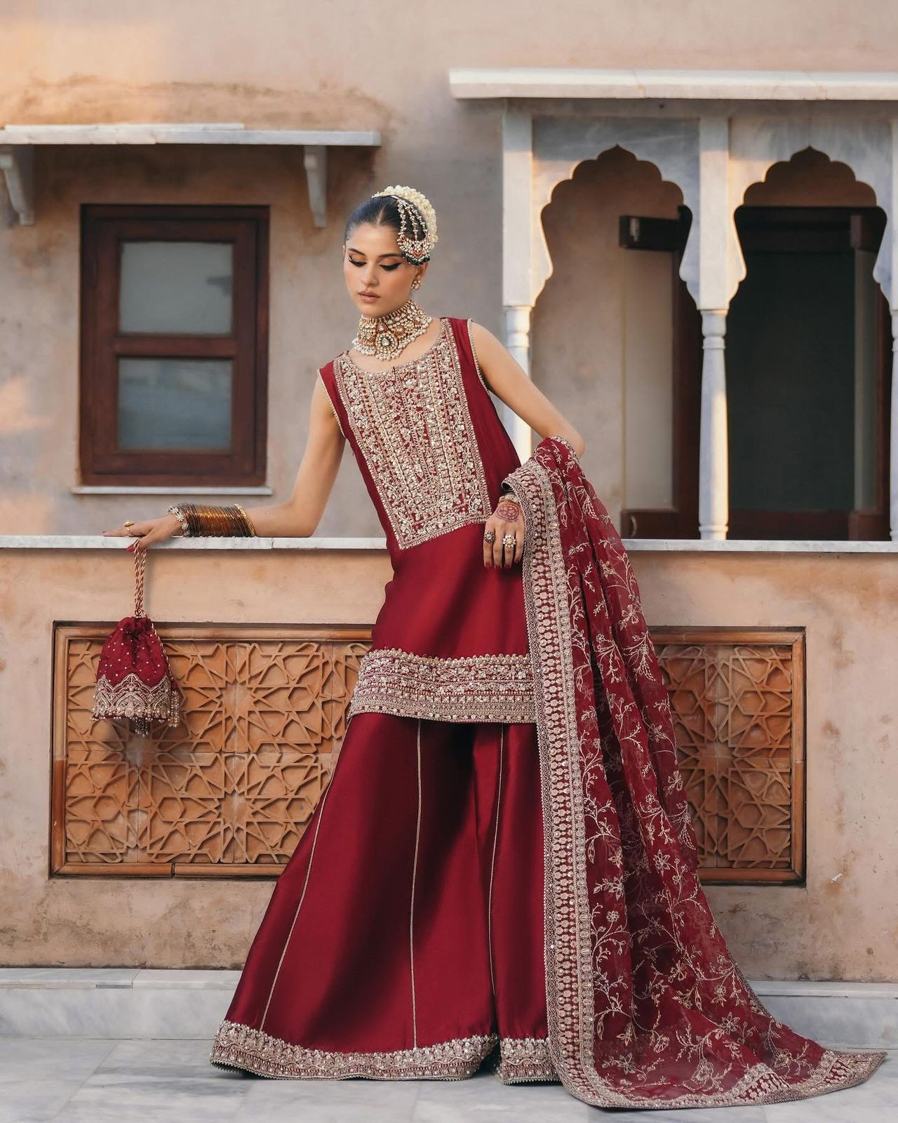 Kanwal Malik Wedding Edition – KM Red Chiffon Bridal Outfit