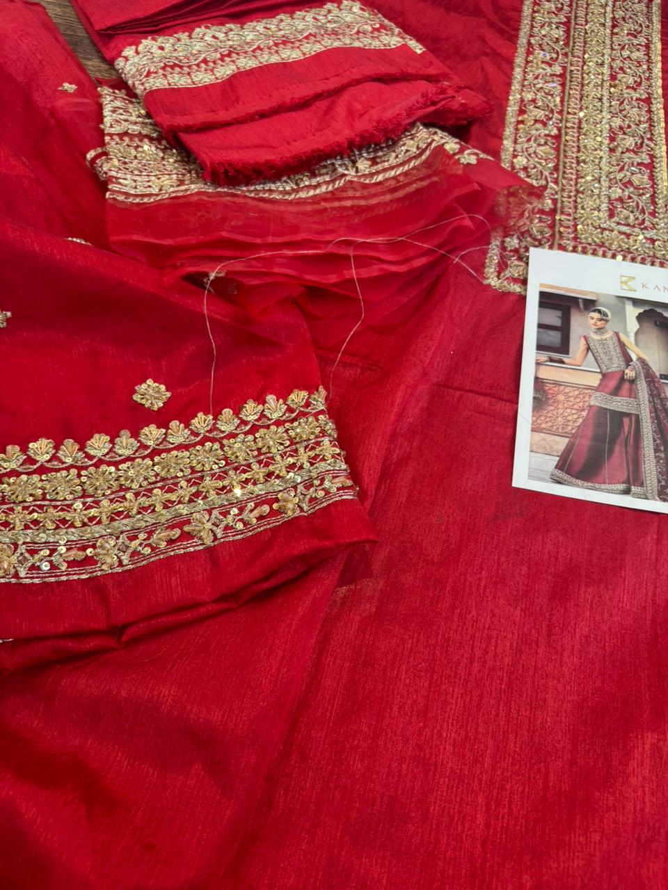 Kanwal Malik Wedding Edition – KM Red Chiffon Bridal Outfit