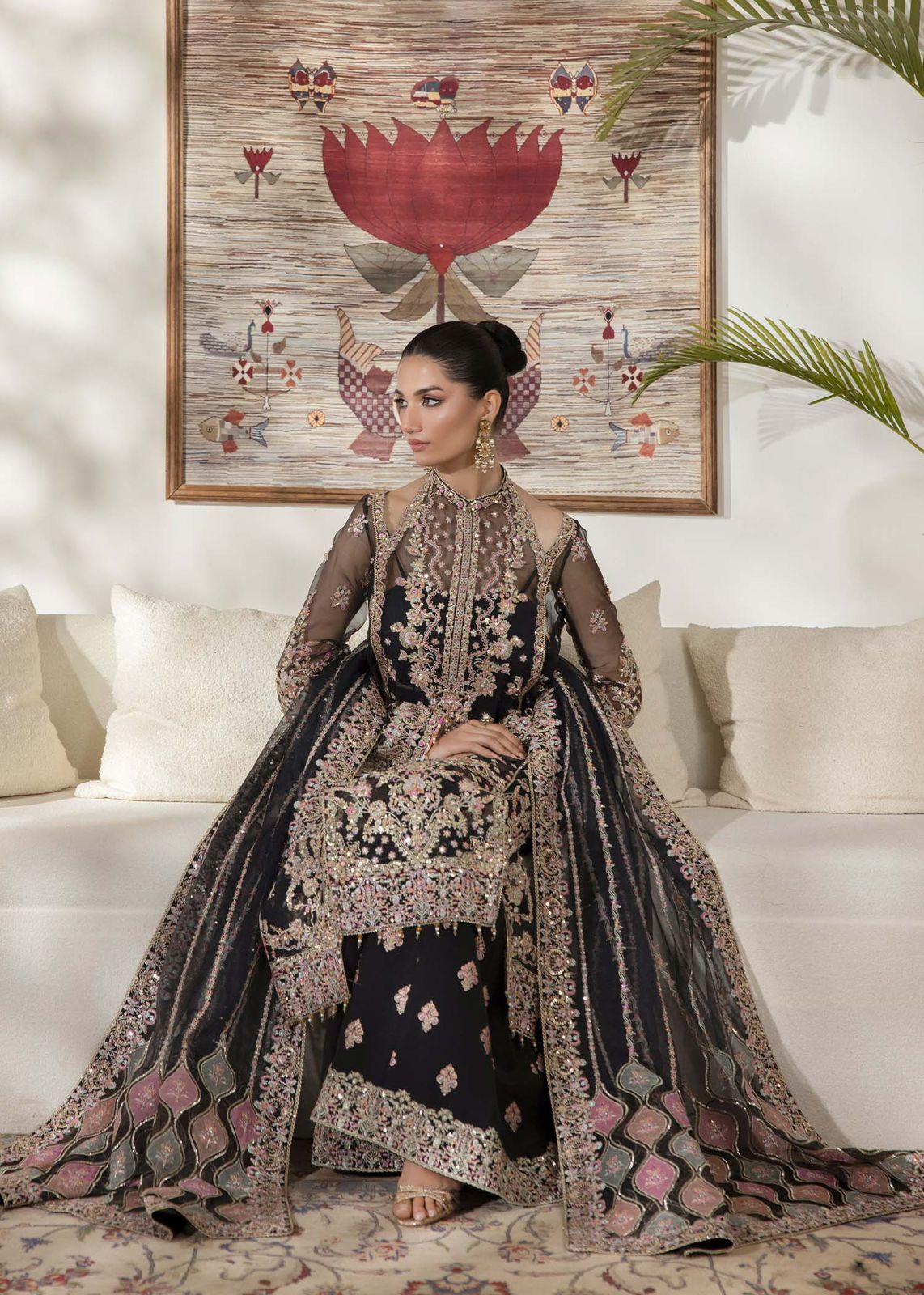 Kanwal Malik Black Chiffon Wedding Edition – Luxury Pret 2025