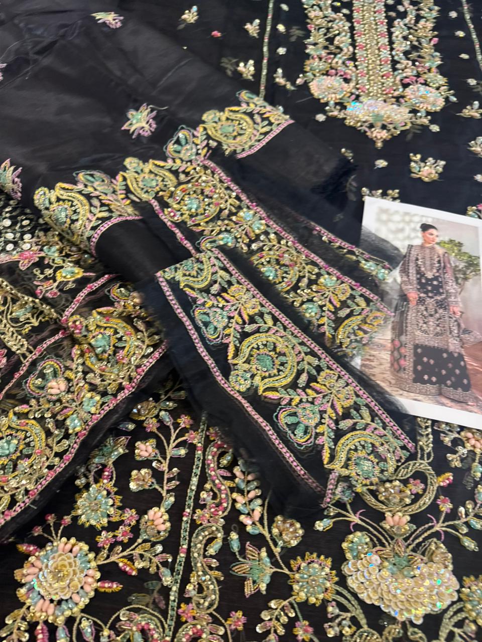 Kanwal Malik Black Chiffon Wedding Edition – Luxury Pret 2025