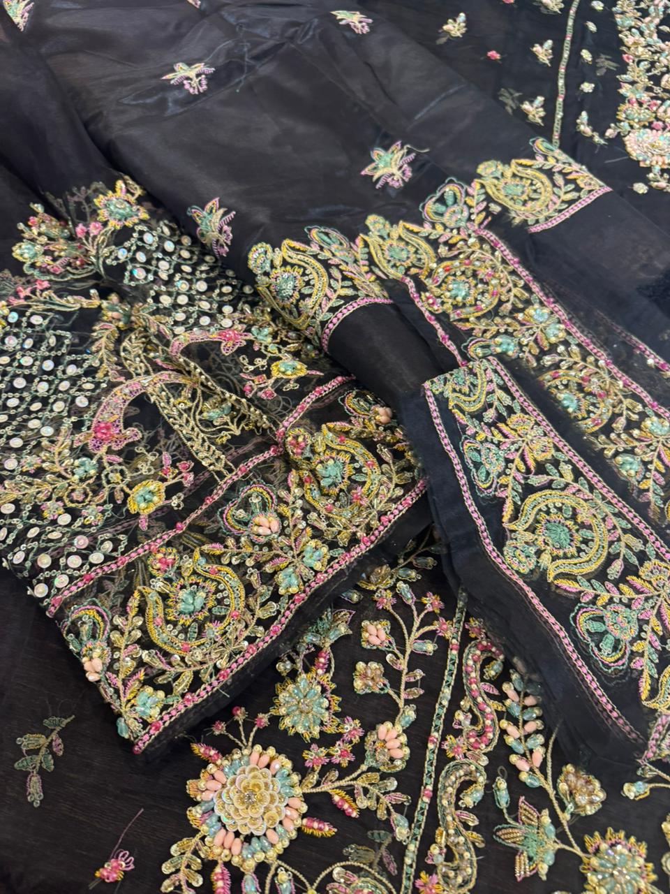 Kanwal Malik Black Chiffon Wedding Edition – Luxury Pret 2025