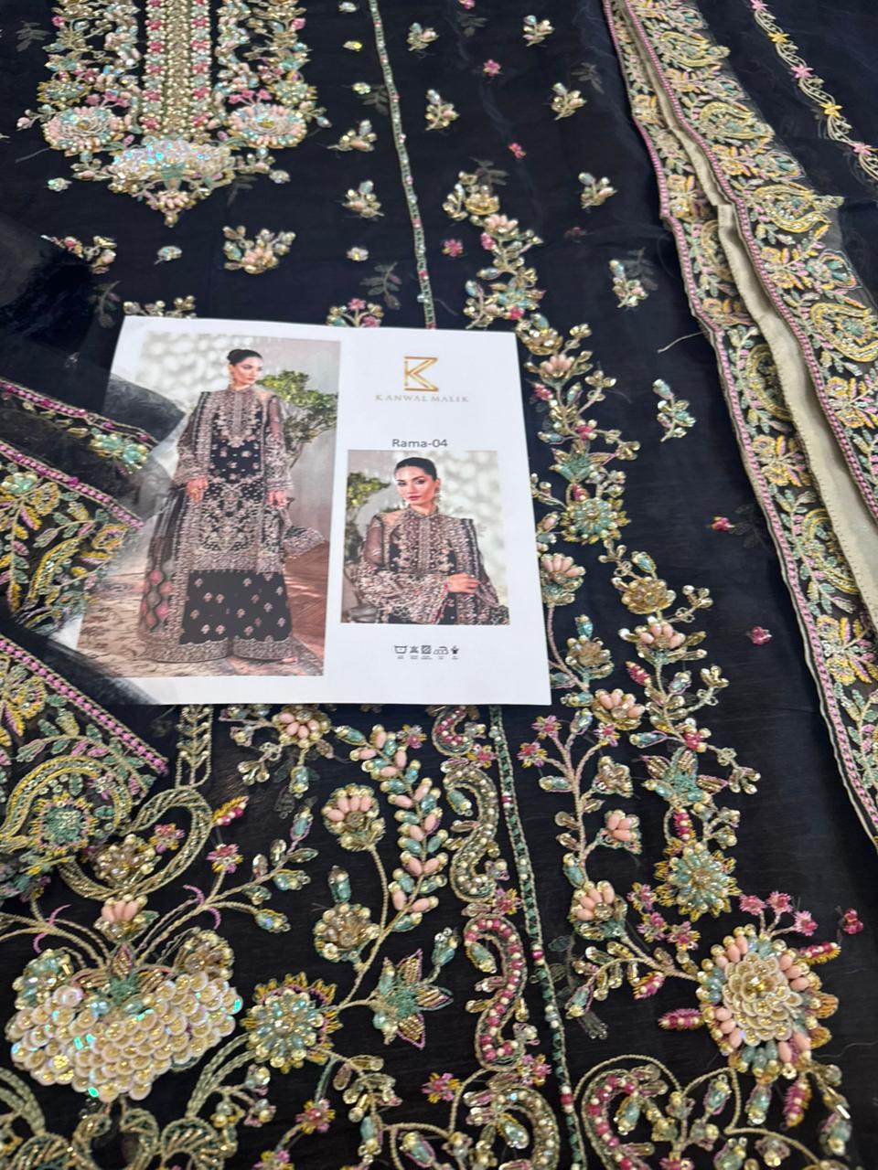 Kanwal Malik Black Chiffon Wedding Edition – Luxury Pret 2025