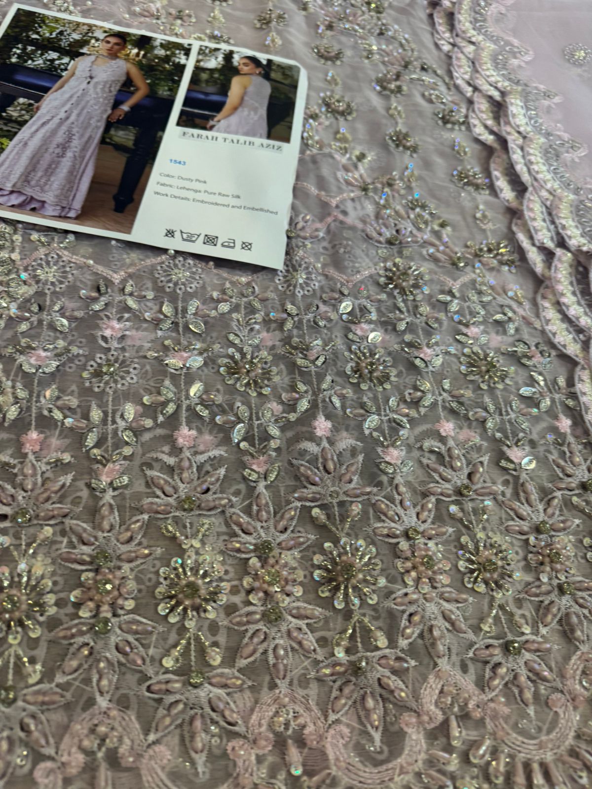 Farah Talib Aziz Dusty Pink Embellished Jacket & Lehenga – Modern Wedding Edition