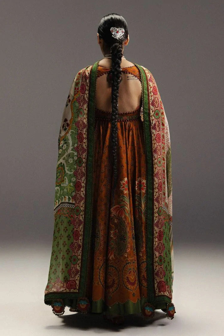 Zara Shahjahan | Zarfashan Rust Mughal Anarkali