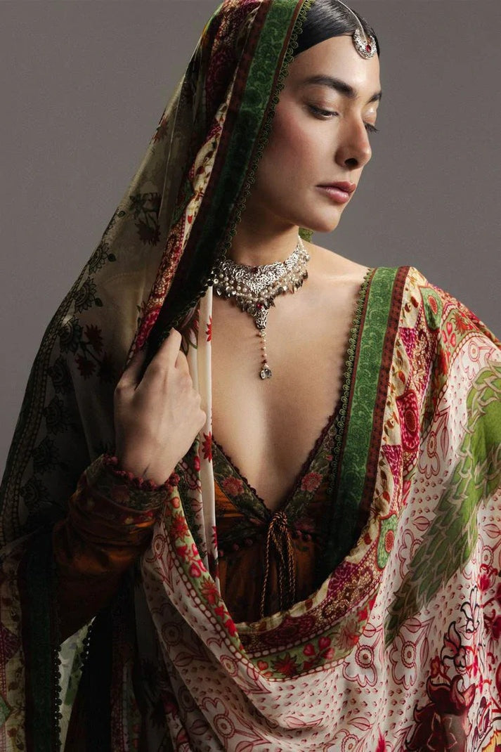Zara Shahjahan | Zarfashan Rust Mughal Anarkali