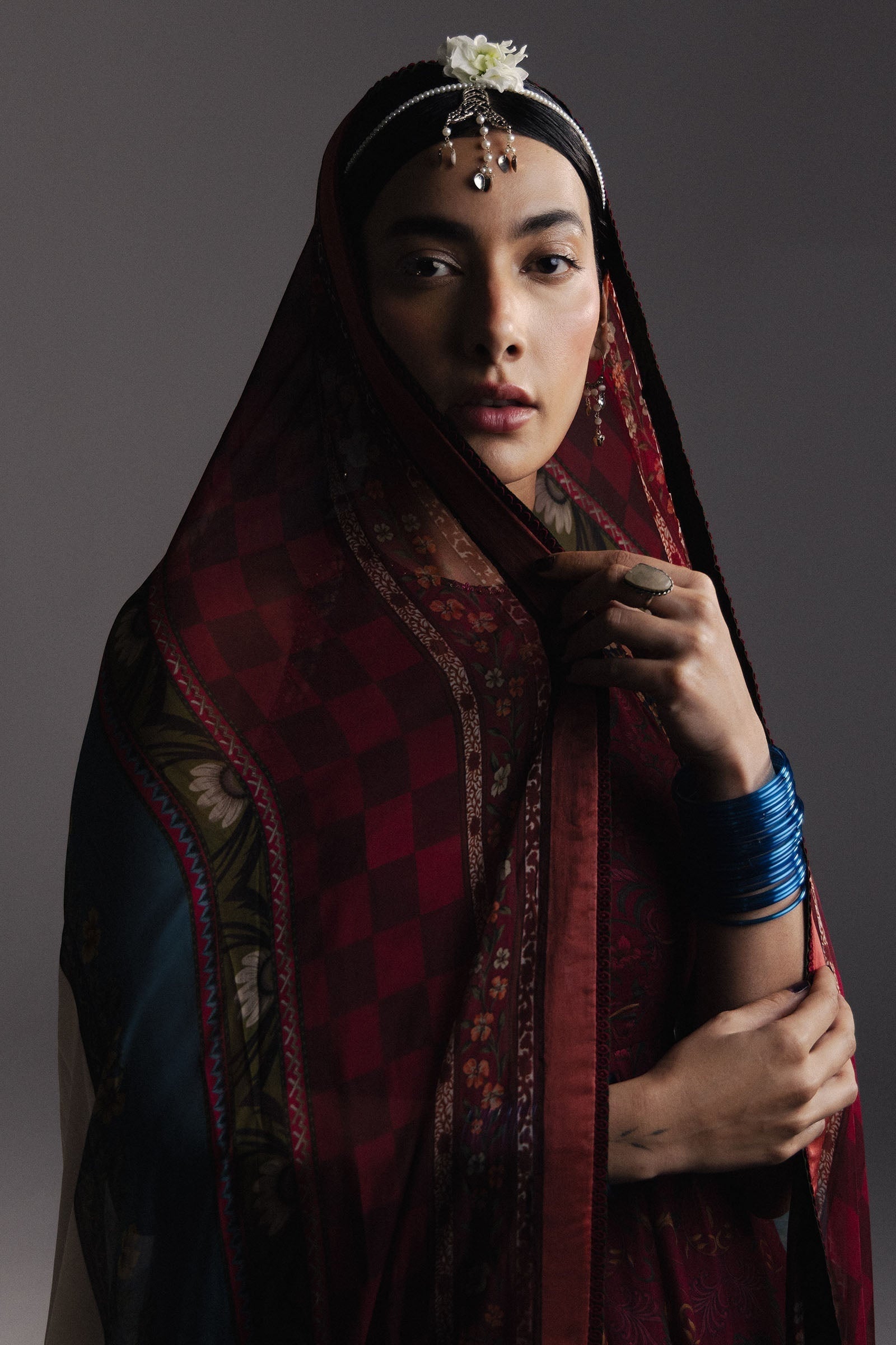 Zara Shahjahan Firdaus - Burgundy Luxury Lawn Shikargah Anarkali