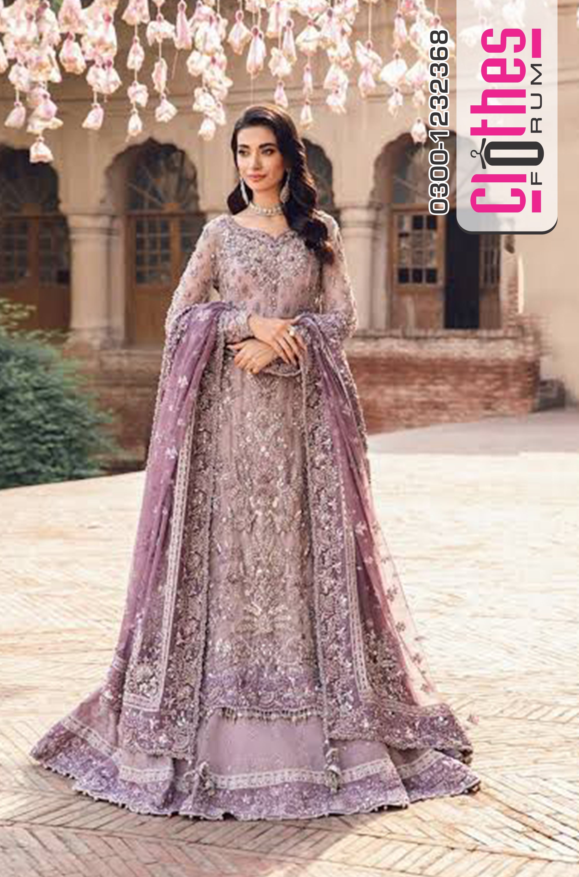 Maria B Lilac Pink Bridal Kameez Lehenga – A Wedding Masterpiece